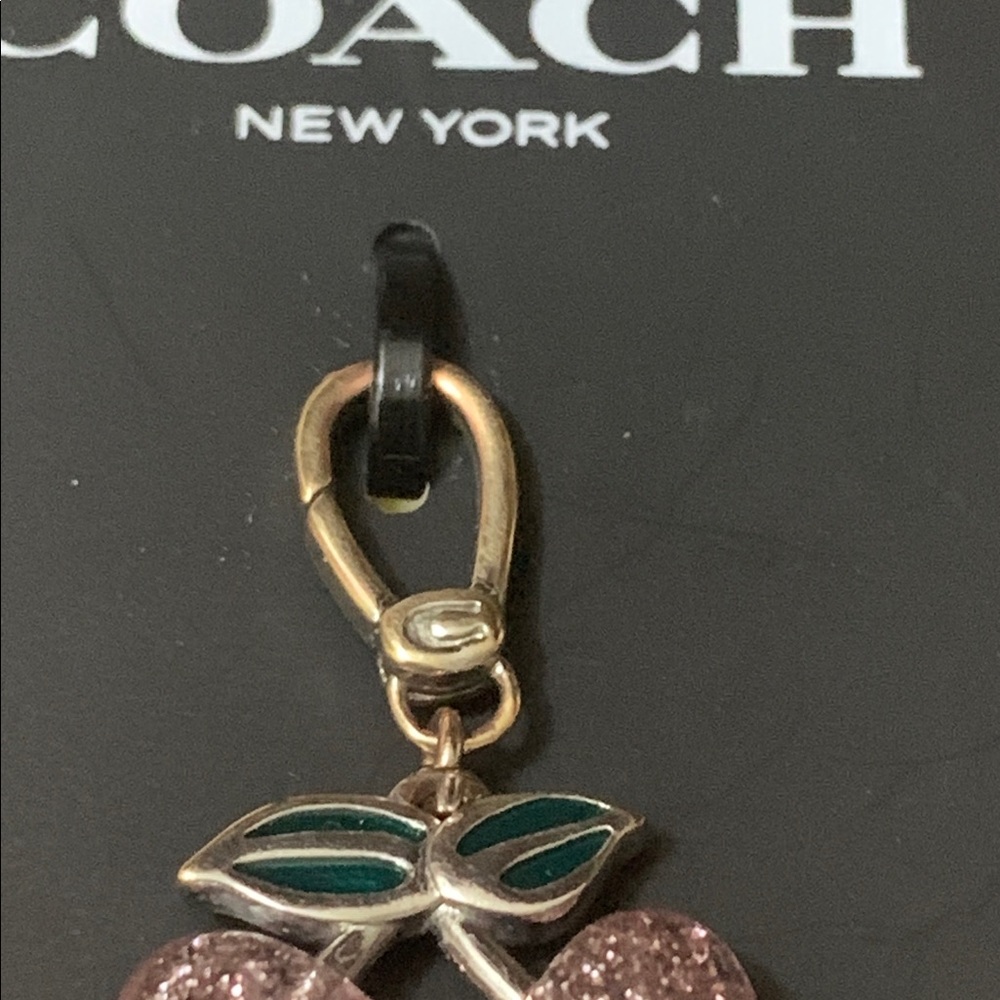 COACH Pink Collectible Signature Glittery Cherry Charm MSRP $45 w/Dust Bag - Picture 7 of 7